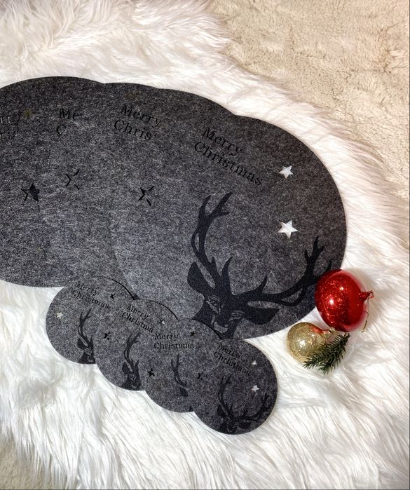 Набір. Різдвяні настільні сервіровки для столу з фетру „Heimtexland“.