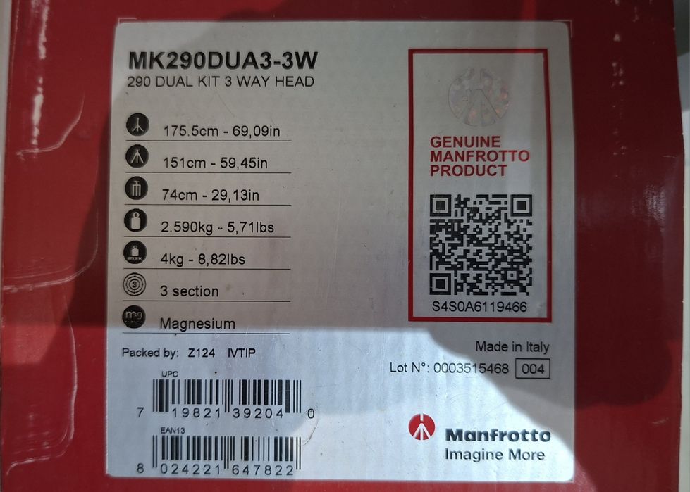 Statyw Manfrotto dual290 z głowicą