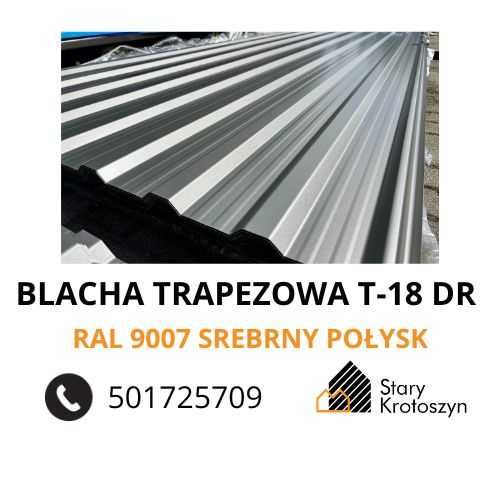 Blacha trapezowa T-18 DR "Pruszyński" RAL 9007  [od ręki, dowóz]
