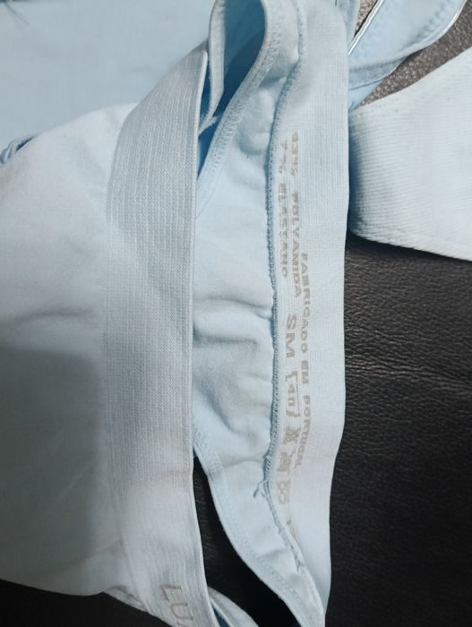 3 cuecas fio dental em azul bébé. 
Novas