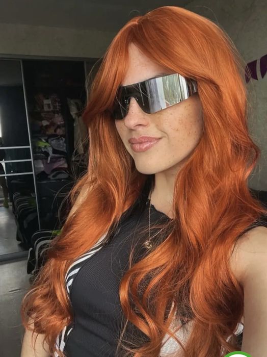 Peruka ruda długie włosy jak naturalne