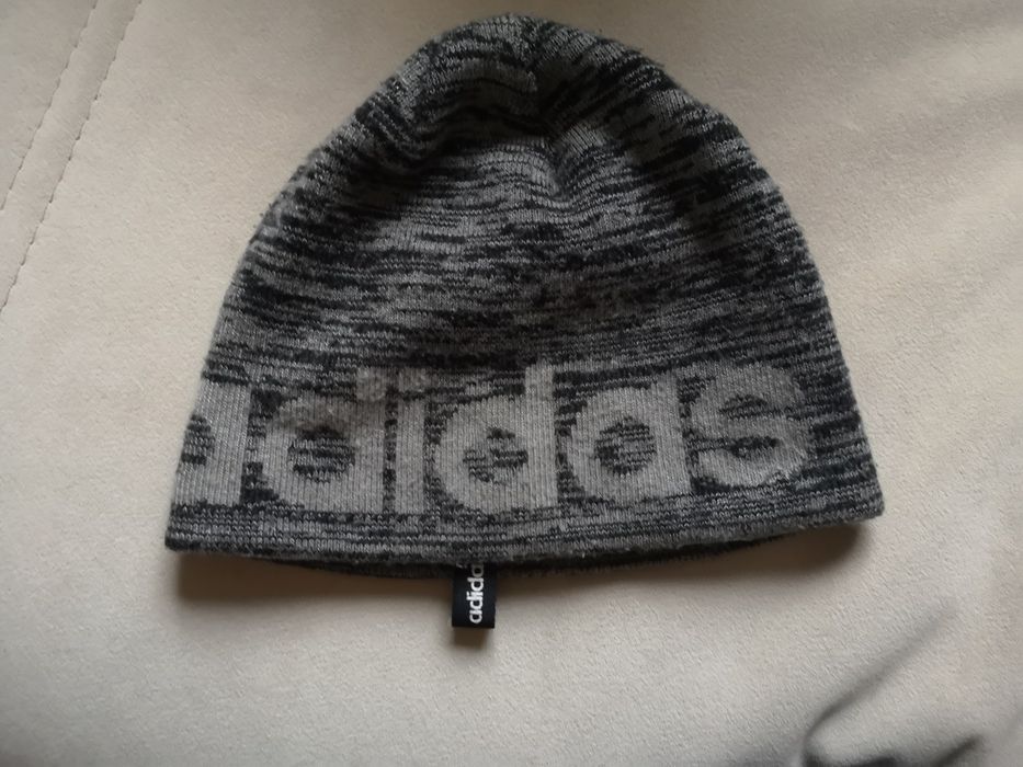 Czapka chłopięca adidas szara melanż jesień /zima/92-98cm /18-24m