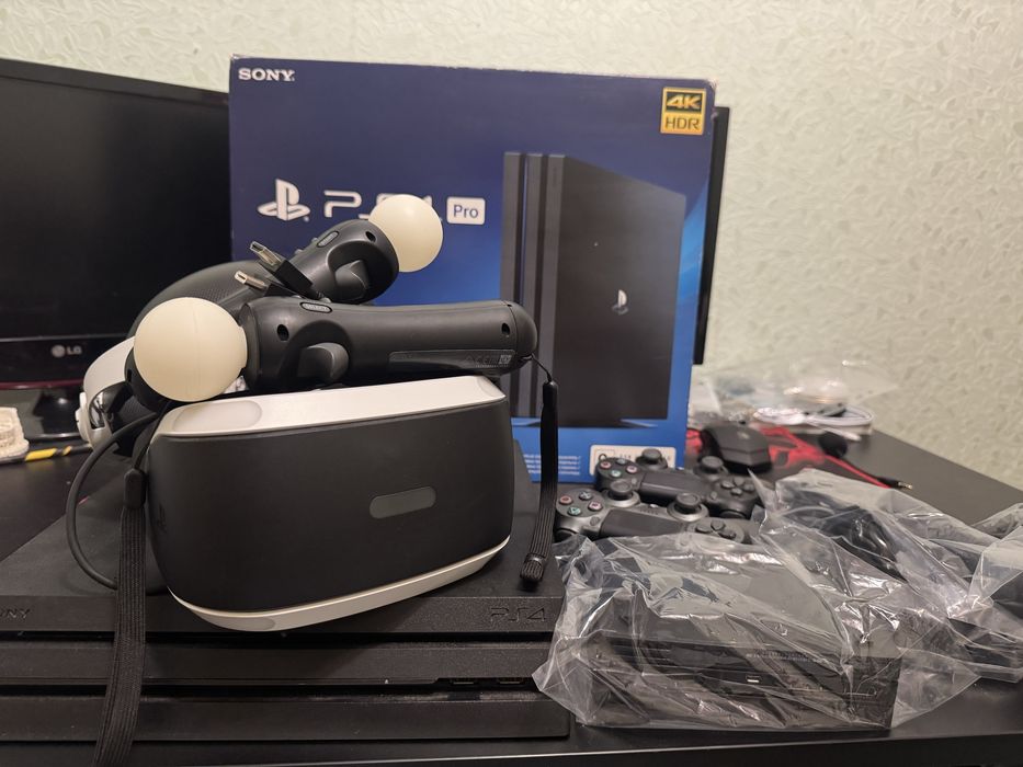 Ps4 pro 1 tb + ps vr2 компелкты