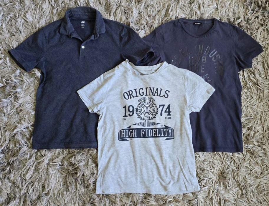 3x bluzka T-shirt Angelo Litrico H&M Disel rozm.s