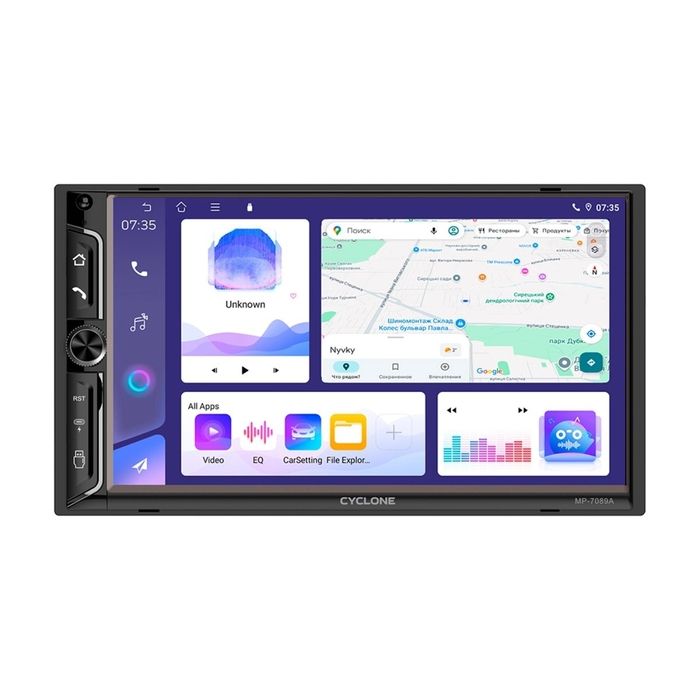 Магнітола 2 Дін Cyclone MP 7086V3 Android 2/32Gb CarPlay Android Auto