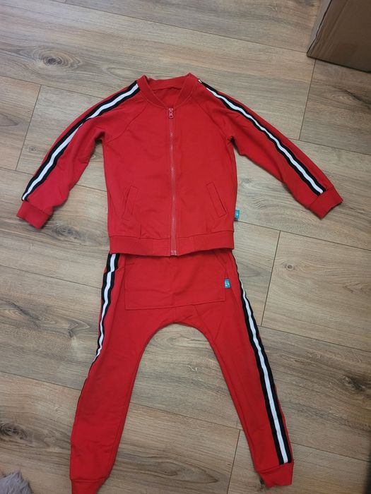 Komplet dresowy kids joy 116 czerwony spodnie bluza