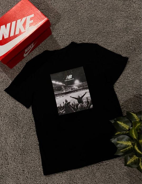 Футболка New Balance / Чорна Футболка Нью Беланс Стадіон / Футболка НБ