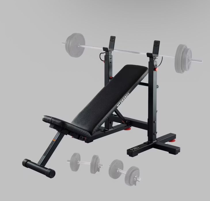Conjunto Set Musculação 93kg Barra Halteres e Banco de Supino