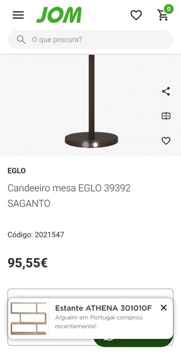Candeeiro como novo conjunto com o do tecto