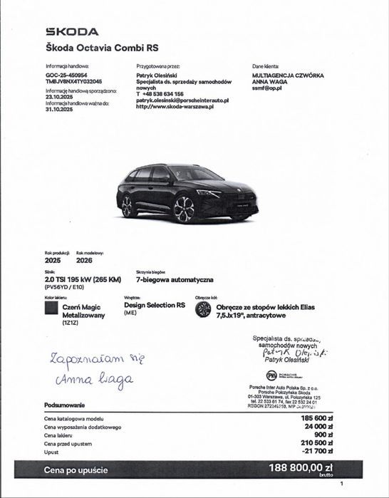 Škoda Octavia Combi RS