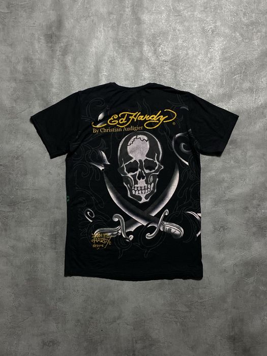 Ed Hardy Y2K Skull Tattoo T Shirt футболка эд харди тату черепа