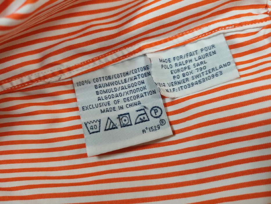 POLO RALPH LAUREN Koszula Męska w Prążki Slim Fit Logo r. L