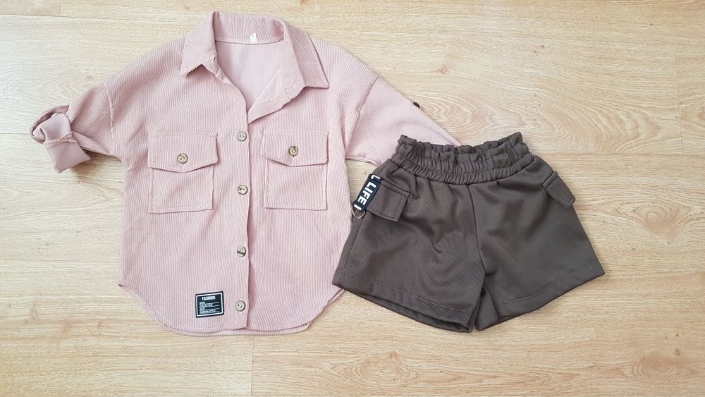 Набор: рубашка сорочка кофточка кофтинка кофта рубашечка и шорти шорты