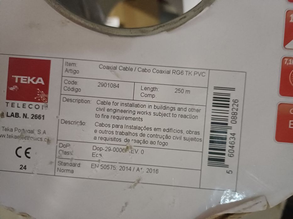 Cabo tv  coaxial RG6 TK PC