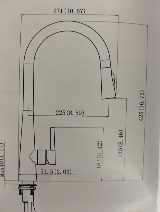Torneira de cozinha com chuveiro nova ainda na caixa
