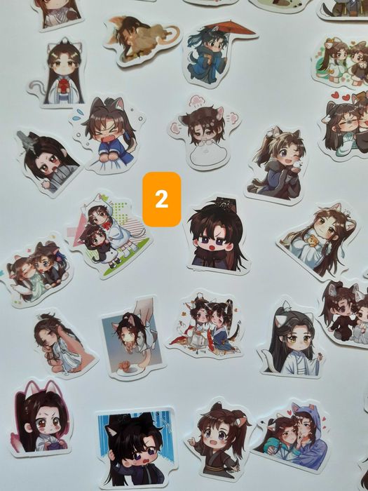 Naklejki (52szt) The Husky and His White Cat Shizun: Erha, 2ha