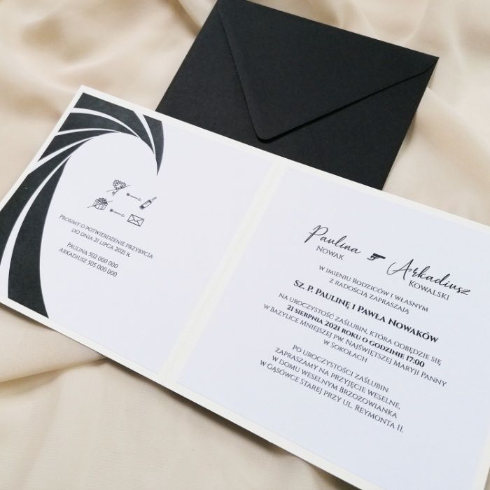 Zaproszenie ślubne w motywie Jamesa Bonda JAMES BOND