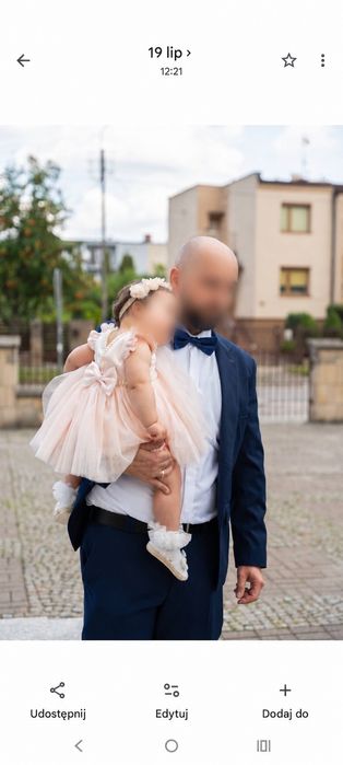 Sukienka na Chrzest/Roczek na 12 m-cy, dziewczynka