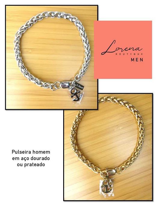Pulseira para homem em aço