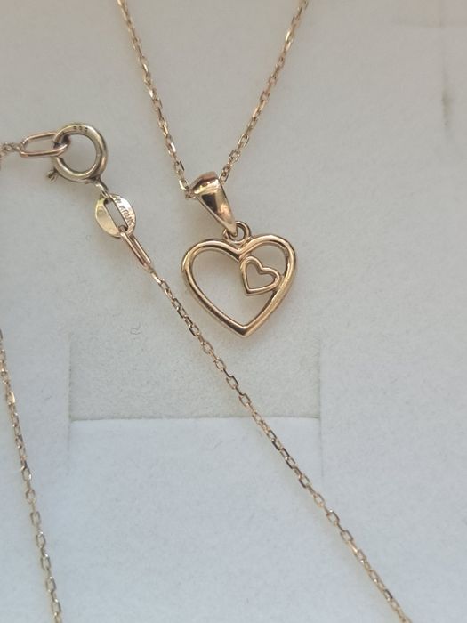 Złoty łańcuszek W.Kruk z zawieszka serce 333