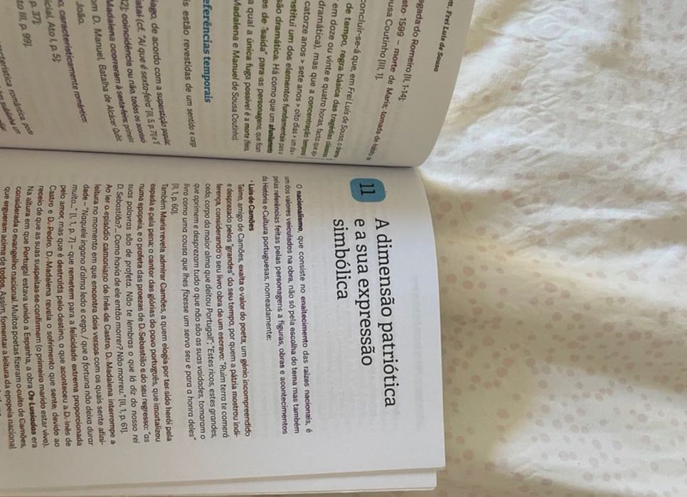 livro de apoio amarelo "frei luis de sousa"