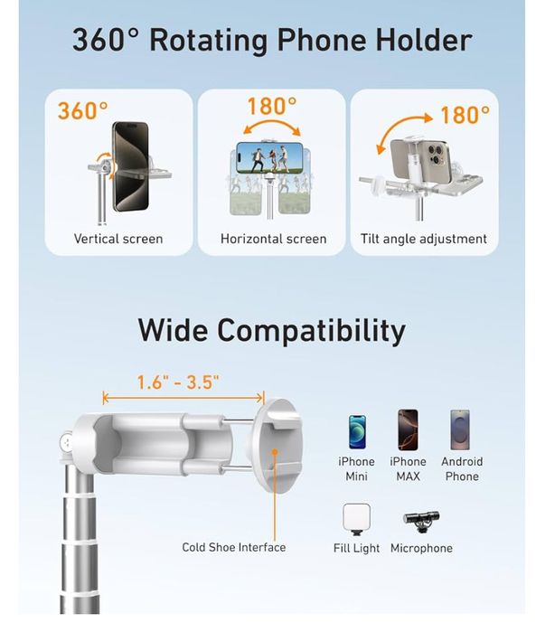 TELESIN Automatycznie otwierany statyw do telefonu 180CM