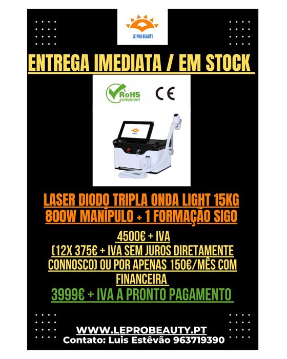Laser Diodo Tripla onda 15 kg + 2 anos garantia + Curso DGERT