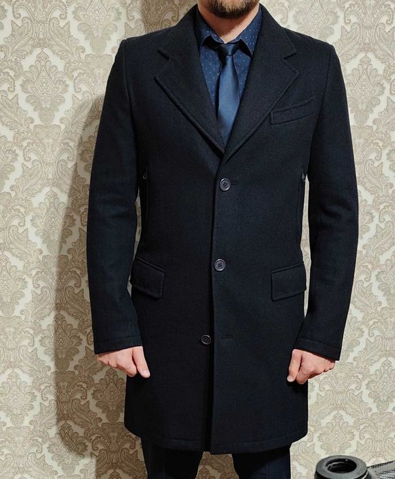 Чоловіче шерстяне пальто Італія Cotton&Silk розмір M ( 50-52)