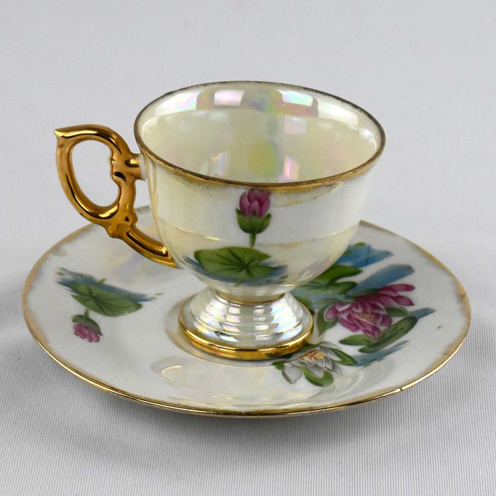 Chávena café e pires Lustrina, “July Water Lily”, circa 1950