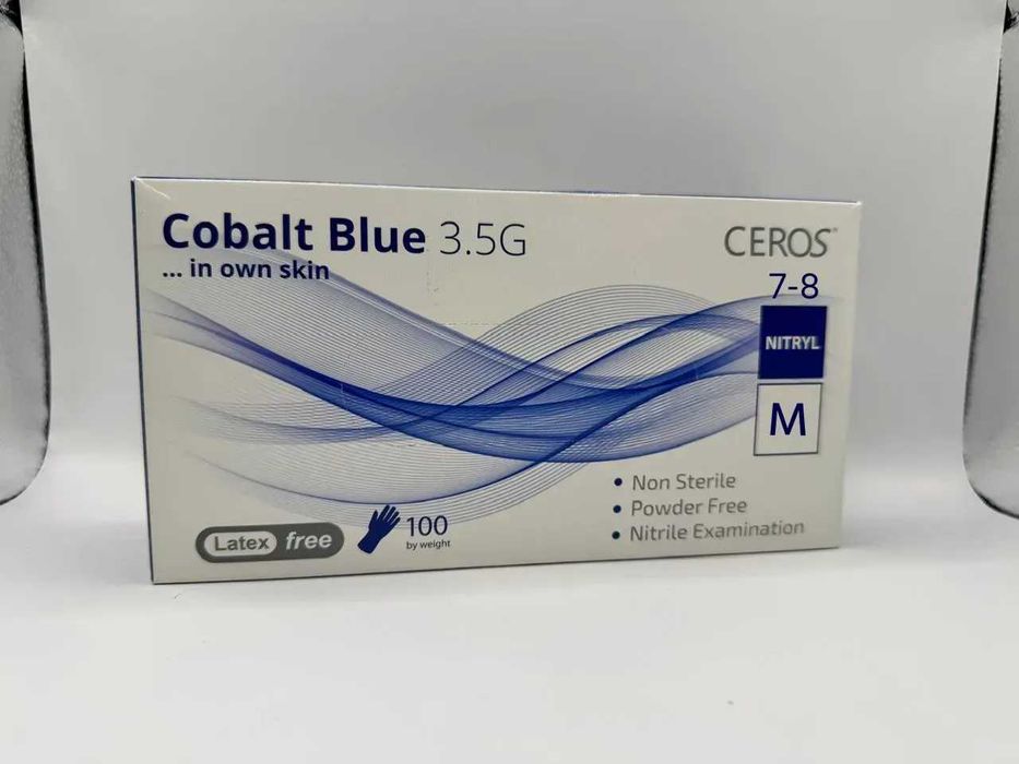 Перчатки нитриловые неопудренные Ceros Cobalt размер S/M/ L 100 шт (50 пар) фіолетові