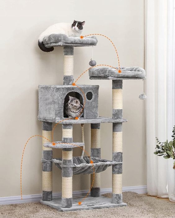 Drapak dla kota Feandrea szary 160 cm