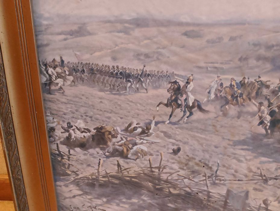 Kościuszko , Racławice Stara  grafika druk kolorowy