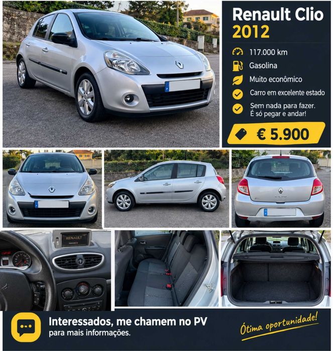 Renalt clio impecável 2012/117.00 km manual foto 2