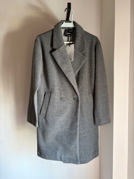 sobretudo pull&bear casaco comprido mulher cinzento S