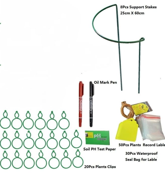 8 sztuk metalowych podpórek do roślin + akcesoria