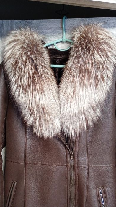 Женская дублёнка чернобурка