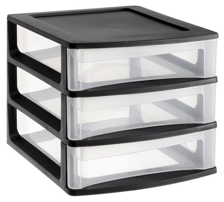 szafka modułowa 3 szuflady a6 wąskie czarna