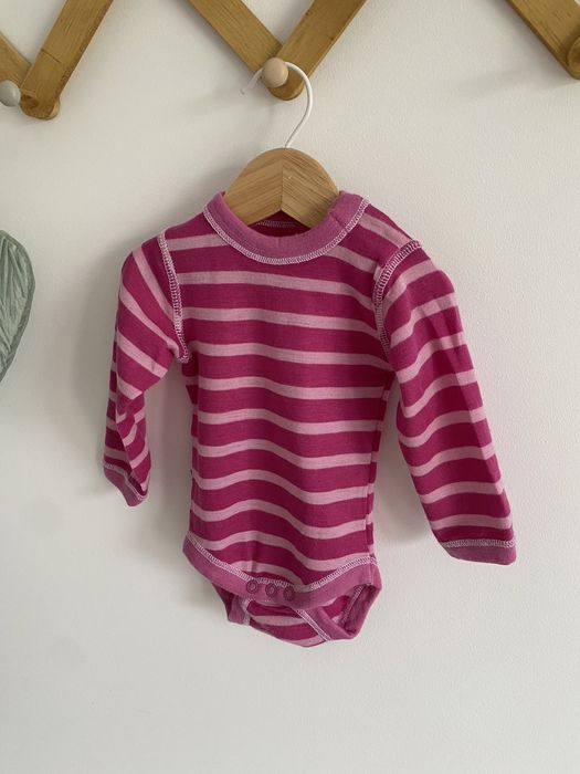 Body reflex 62 paski różowe wełna merino