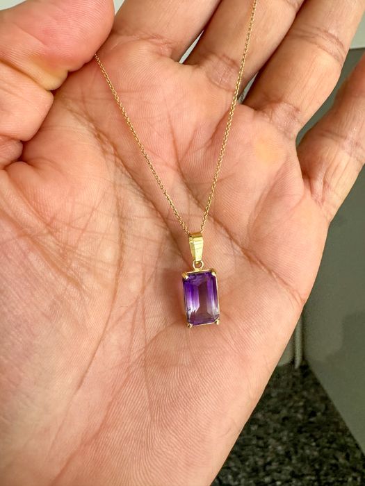 Colar com pendente ametrino ouro 18k