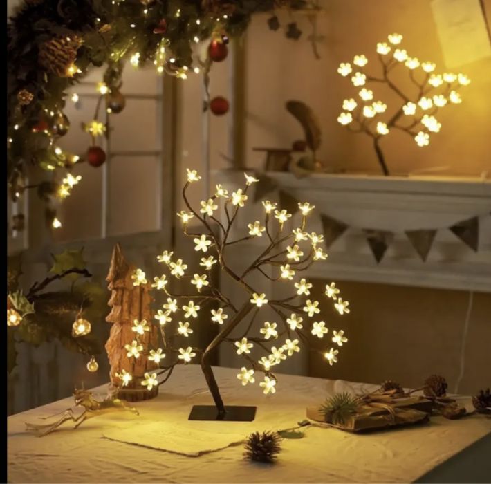 Дерево світильник/ декор/ дерево гірлянда / настольный светильник