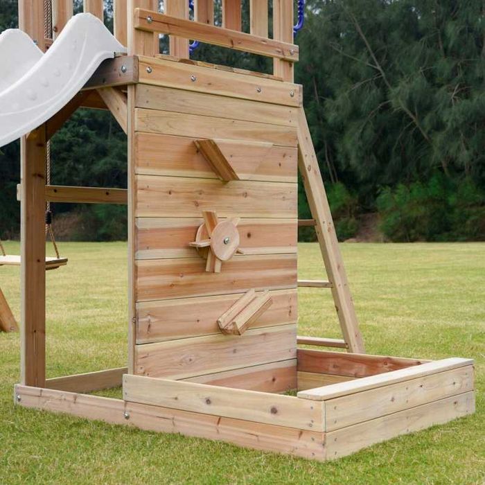 Drewniany Duży Plac Zabaw Huśtawki Zjeżdżalnia Wież