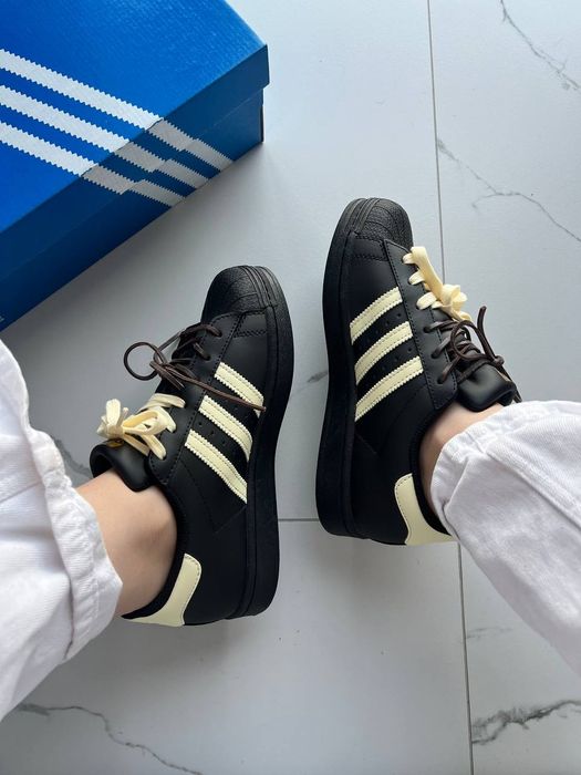 Adidas Superstar Custom Laces Black Yellow