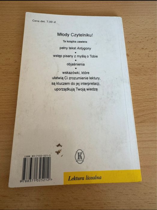 Książka „Antygona” Sofokles