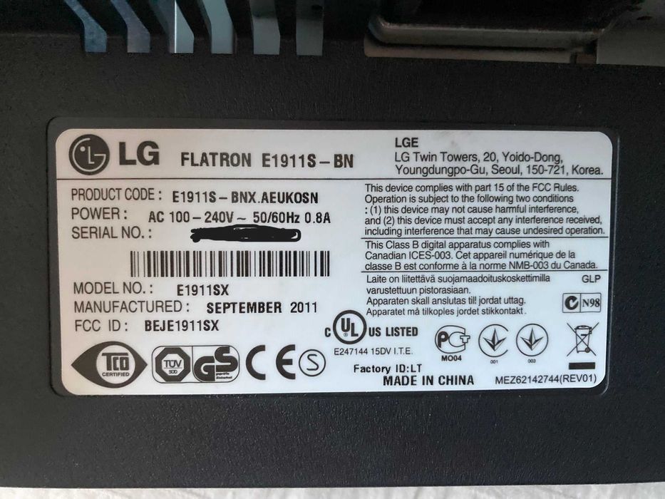 Monitor LG - E1911S425606259766743041