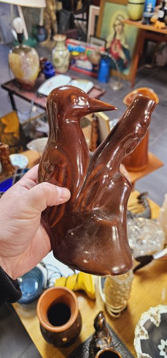 Ceramiczny wazon z pytaniem - Vintage Prl