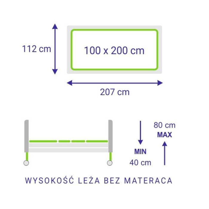 NOWE Łóżko rehabilitacyjne Elbur PB 526 II (100x200 cm) WNIESIENIE