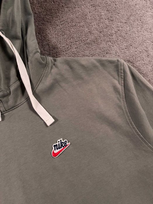 Bluza Nike L Khaki Kaptur Kieszenie Regulowana Ściągacze Hoodie