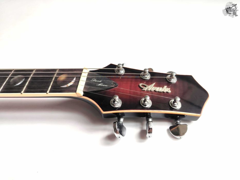 $1350 Avaks Custom Dark Moon Semi-hollow '2024 Trans Wine Burst w/GigBag