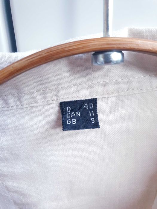 Beżowa koszula damska ramia jak lniana 44 46 oversize 40 42