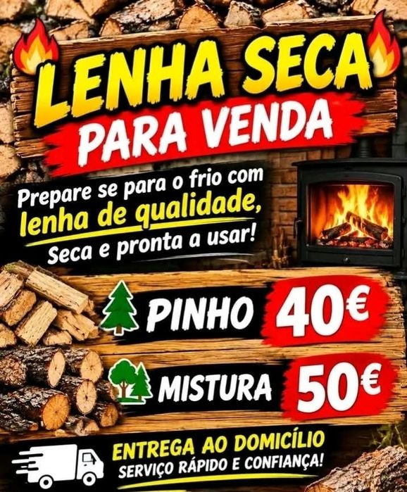 Vendo lenha seca metro cúbico pinho 40€ mistura 50€